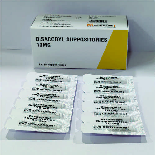 Bisacodyl Suppositories USP 10 mg - PACKSHOOT
