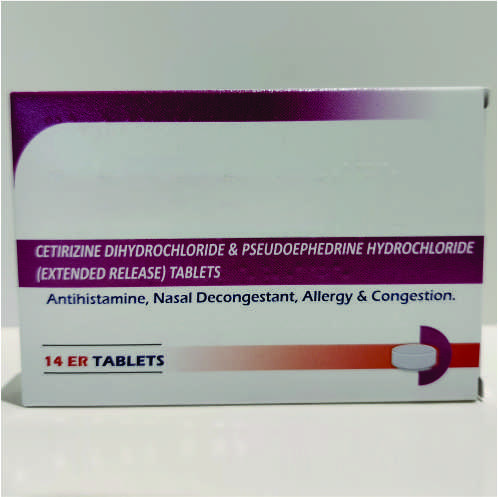 CETIRIZINE DIHYDROCHLORIDE +PSEUDOEPHEDRINE HYDROCHLORIDE (EXTENDED RELEASE) TABLETS (2)