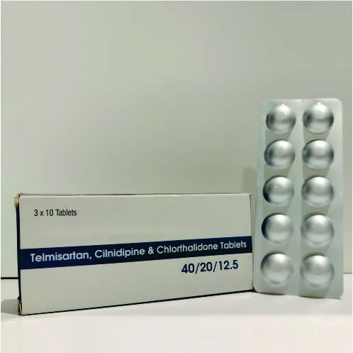 TELMISARTAN 40MG+CILNIDIPINE 20MG +CHLORTHALIDONE USP 12.5 MG TABLET (4)