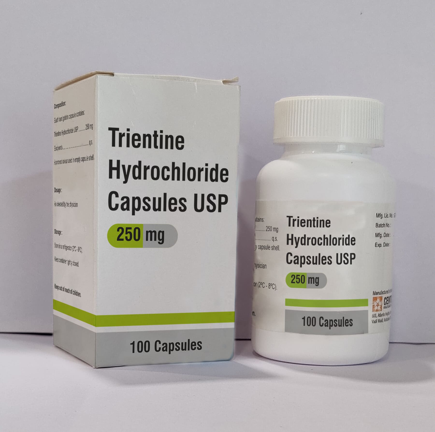 TRIENTINE HYDROCHLORIDE USP 250 MG CAPSULE